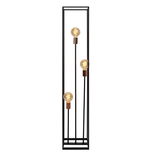 Lucide ARTHUR - Vloerlamp - 3xE27 - Zwart - detail 1
